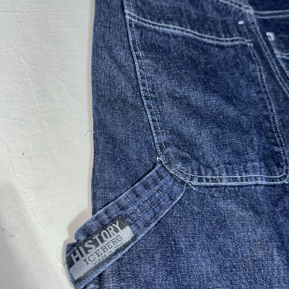 Vintage Iceberg History Jean Shorts Mens 32 Kung Fu Scooby Blue Dark Wash Skater - Picture 9 of 11